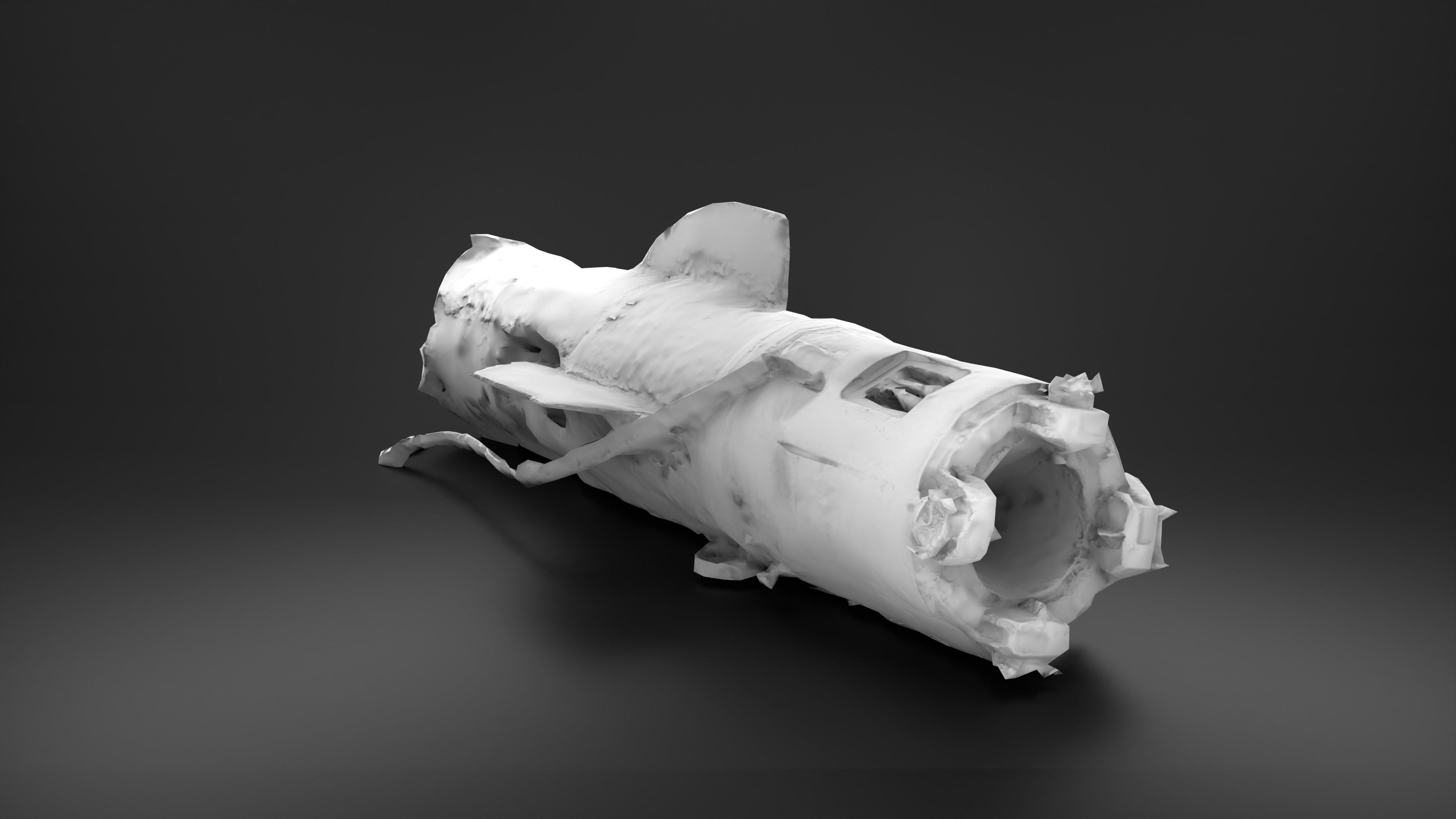 Destroyed OTR-21 SS-21 Scarab Tochka-U P2 Photoscan Game Ready Low-poly 3D model_10