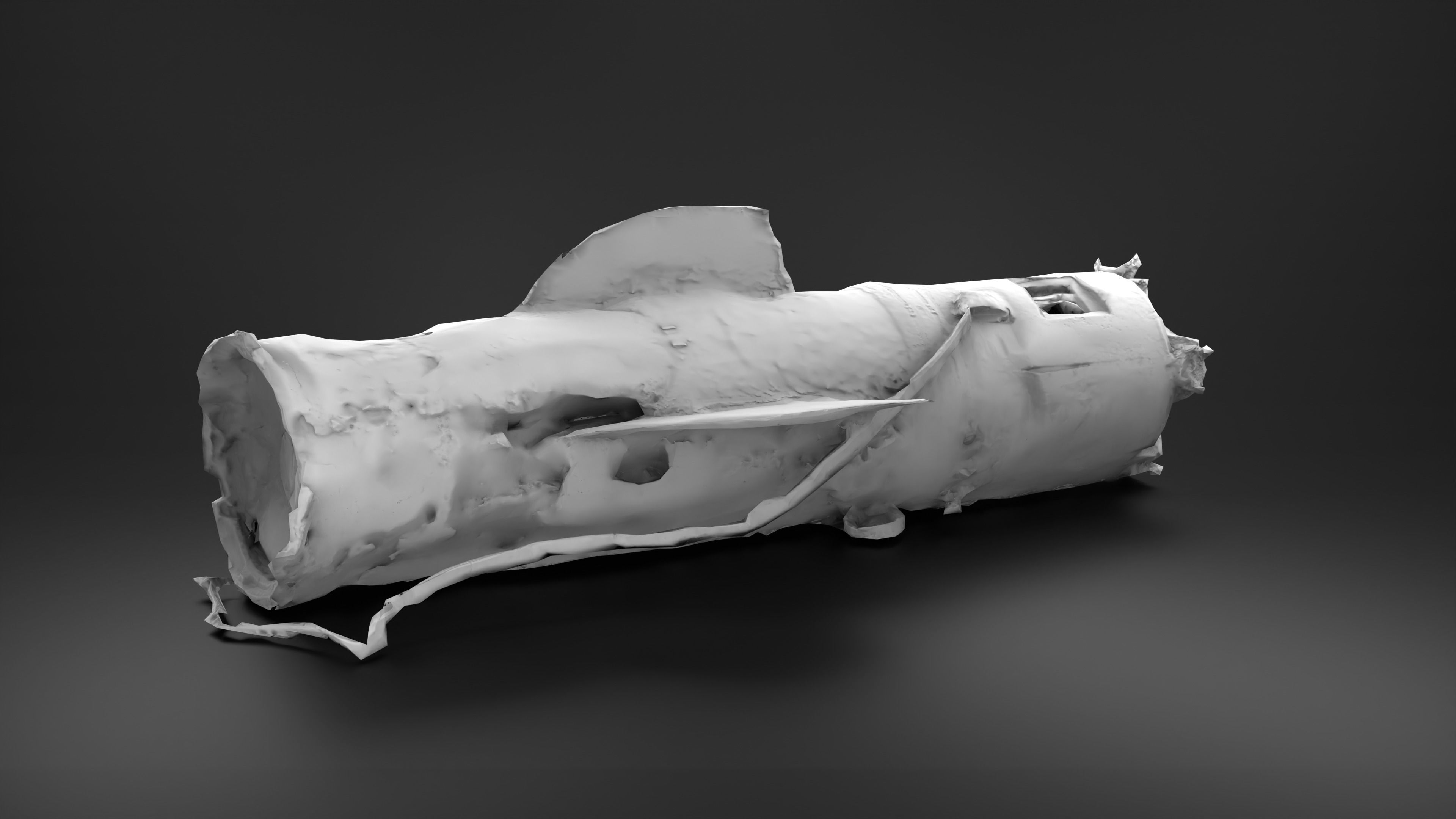 Destroyed OTR-21 SS-21 Scarab Tochka-U P2 Photoscan Game Ready Low-poly 3D model_16