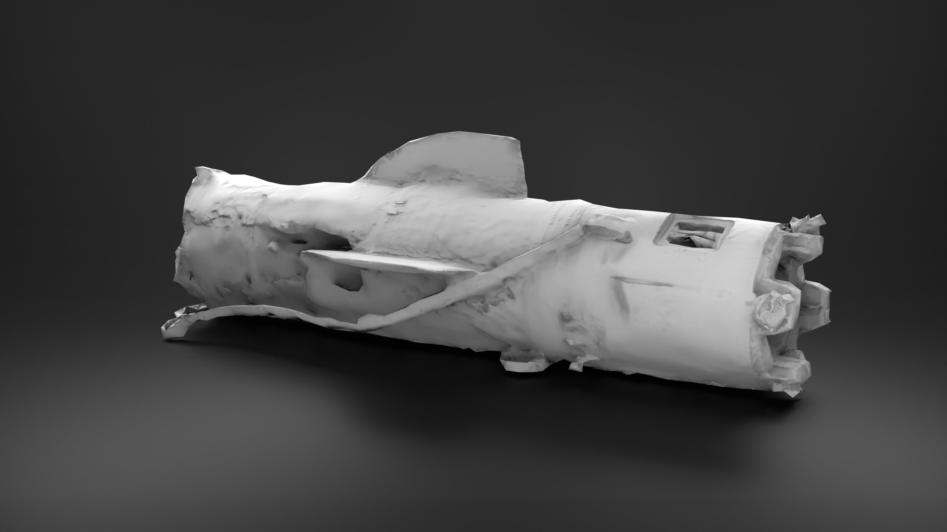 Destroyed OTR-21 SS-21 Scarab Tochka-U P2 Photoscan Game Ready Low-poly 3D model_13