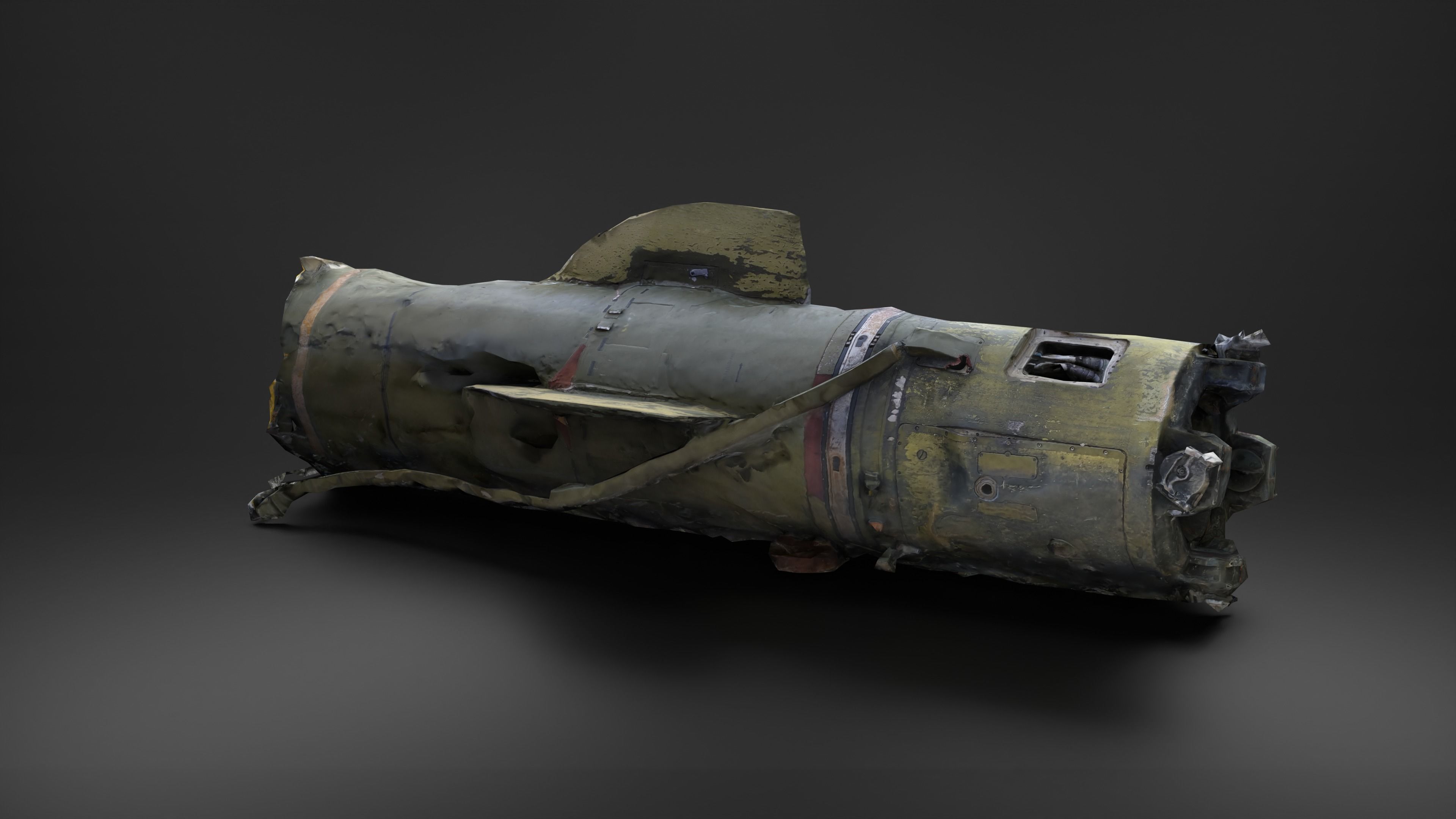 Destroyed OTR-21 SS-21 Scarab Tochka-U P2 Photoscan Game Ready Low-poly 3D model_12