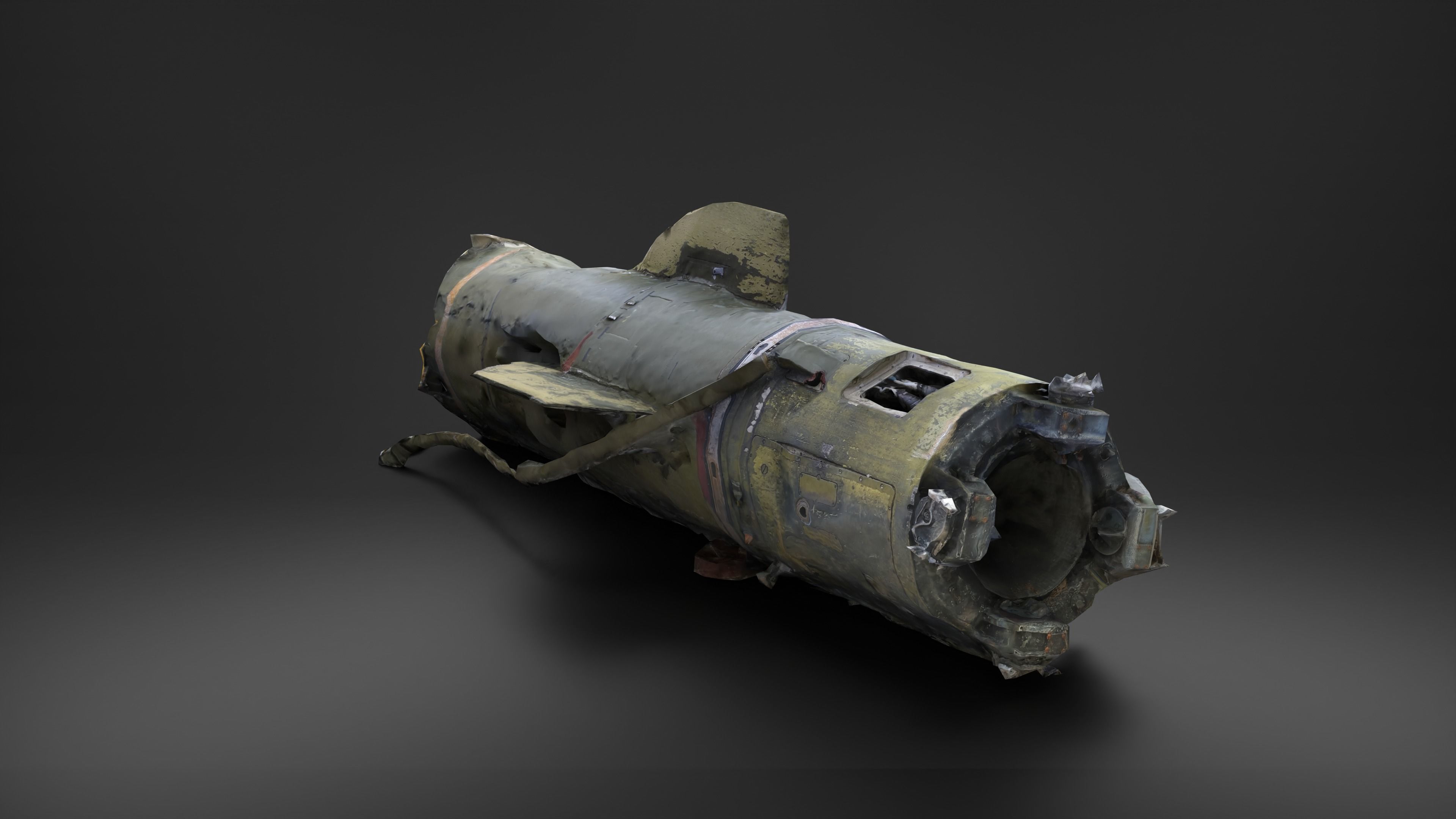 Destroyed OTR-21 SS-21 Scarab Tochka-U P2 Photoscan Game Ready Low-poly 3D model_9