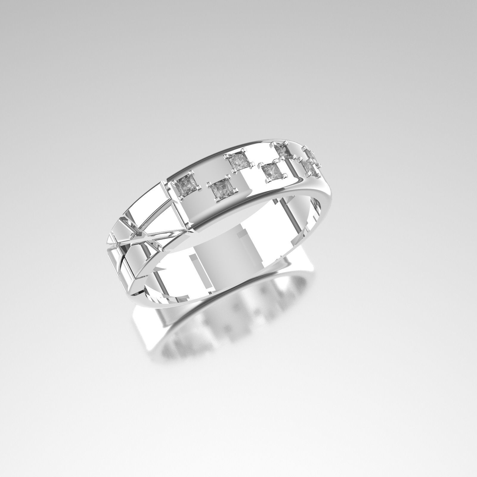 39Nar gold ring with diamonds 3D print model_2
