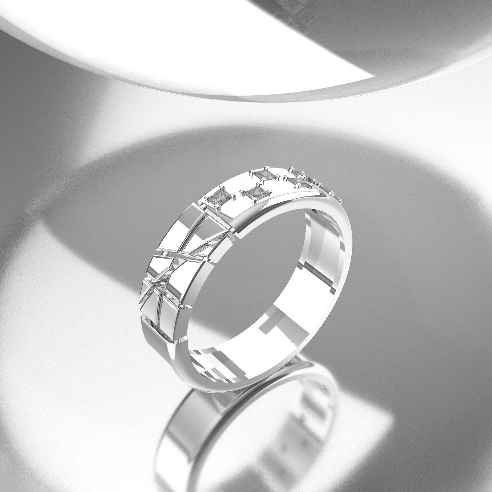 39Nar gold ring with diamonds 3D print model_3