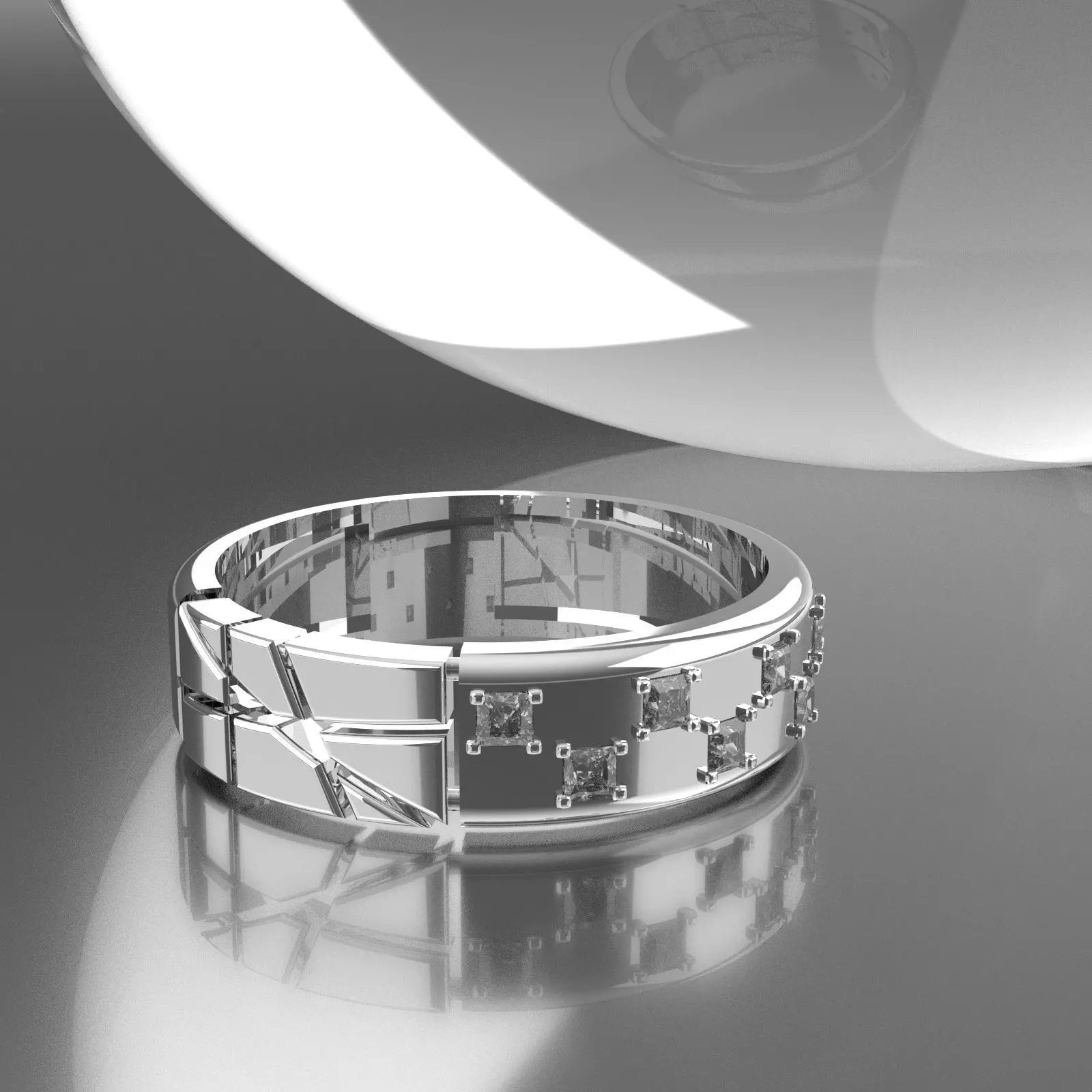 39Nar gold ring with diamonds 3D print model_0