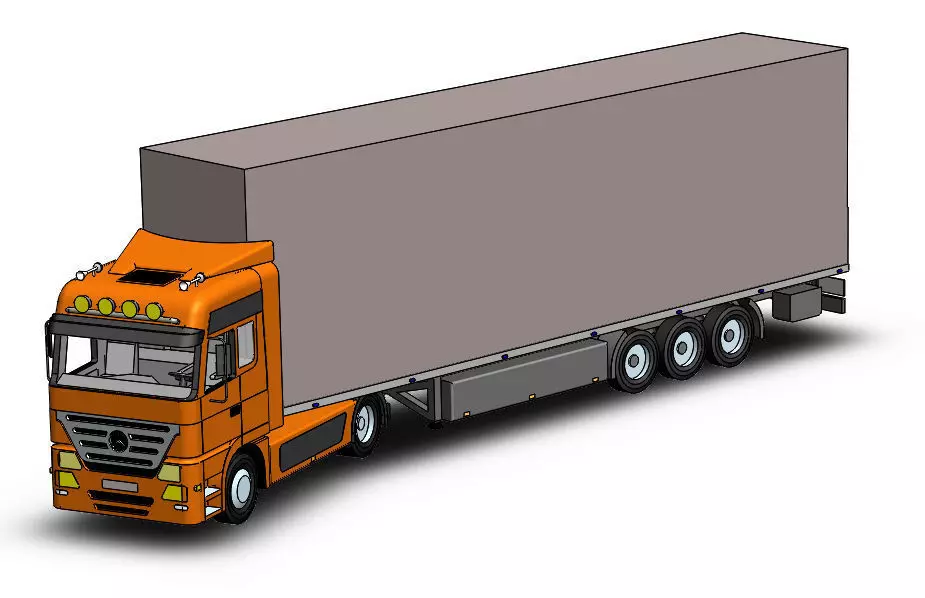 Truck orange 3D print model_0