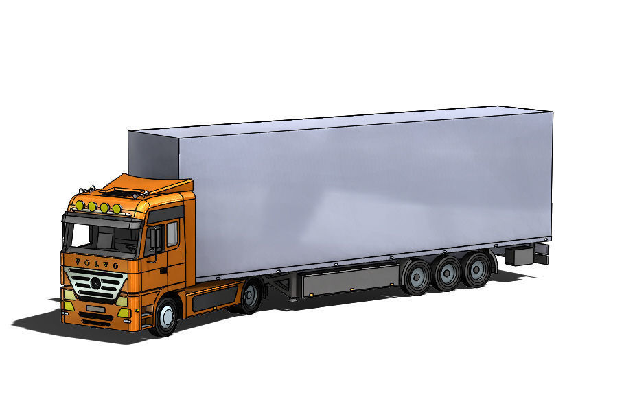 Truck orange 3D print model_1