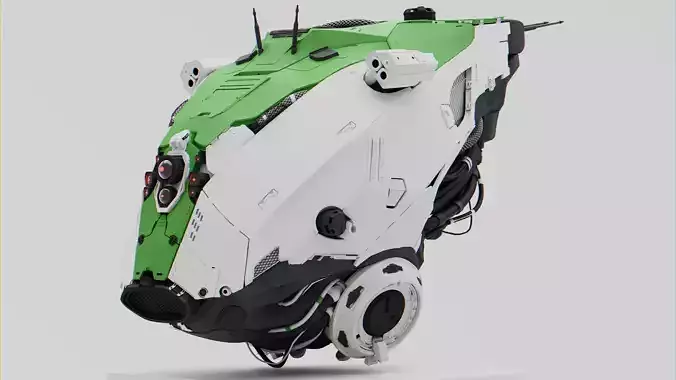 hard surface robot  Low-poly 3D model