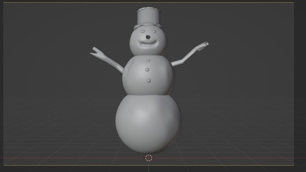 Snowman Low-poly 3D model_13