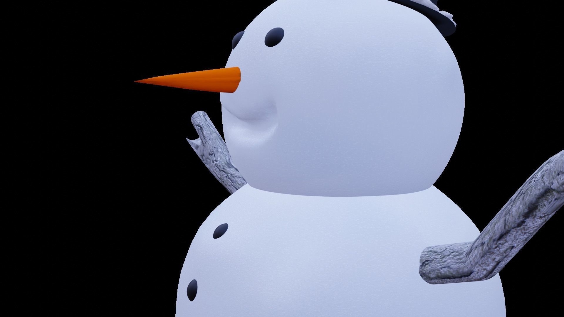 Snowman Low-poly 3D model_8