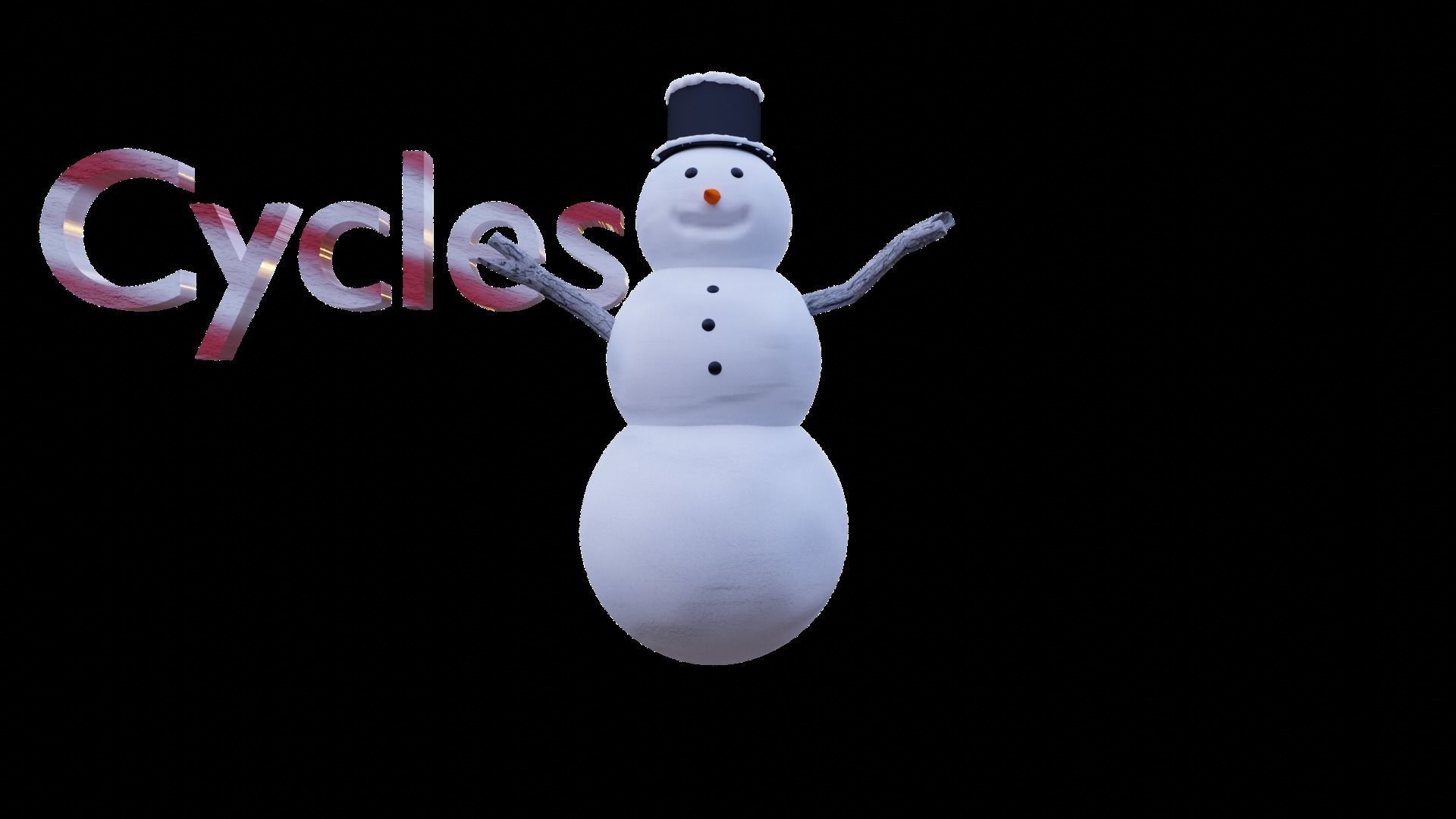 Snowman Low-poly 3D model_6