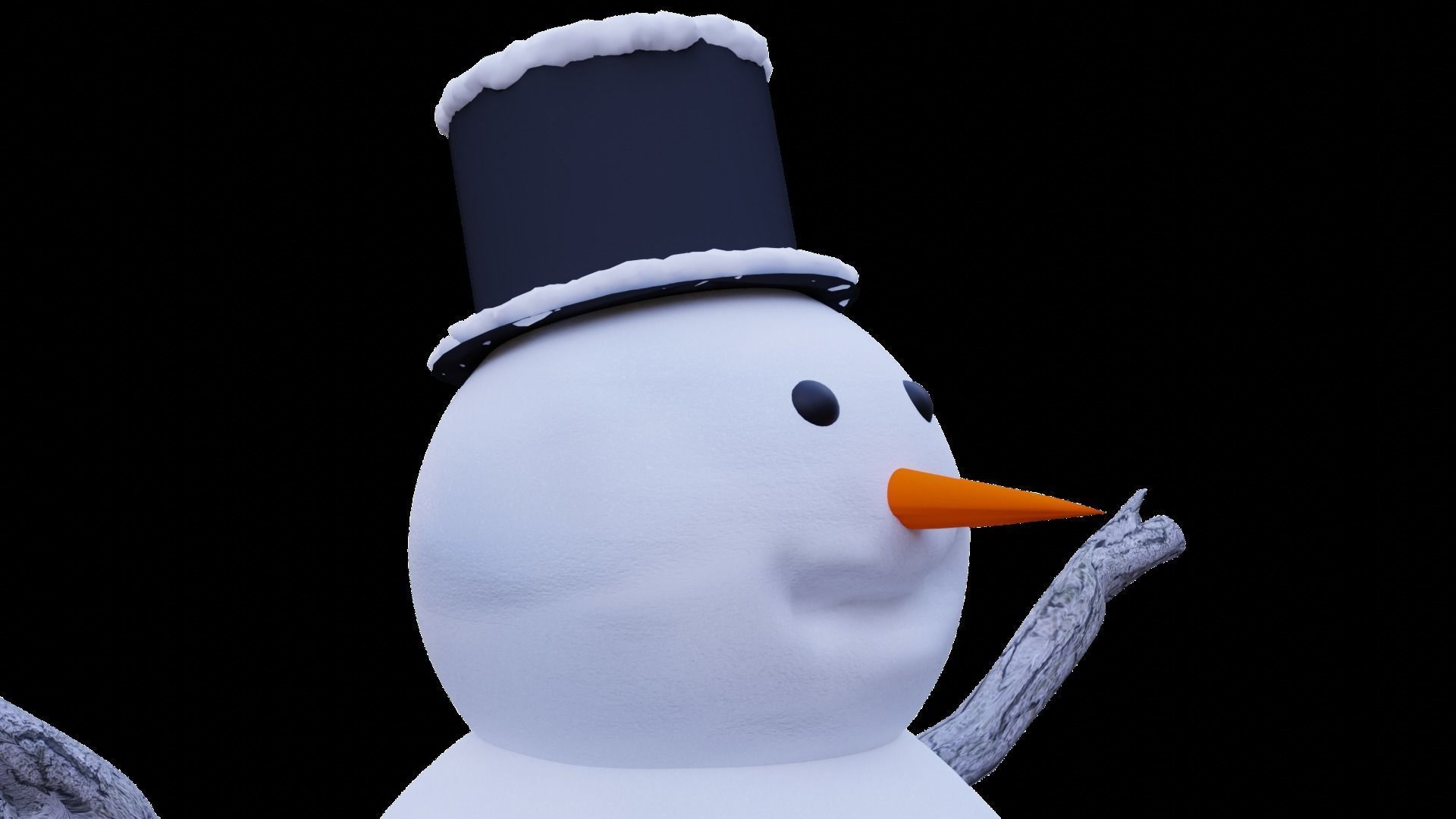 Snowman Low-poly 3D model_2