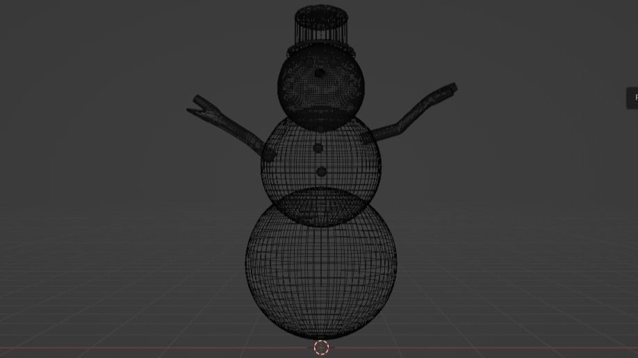 Snowman Low-poly 3D model_14