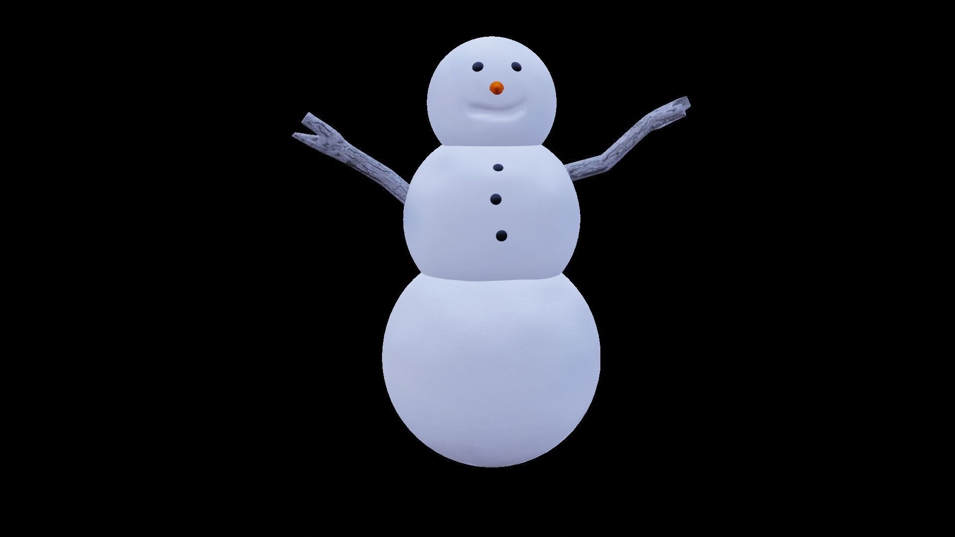 Snowman Low-poly 3D model_10