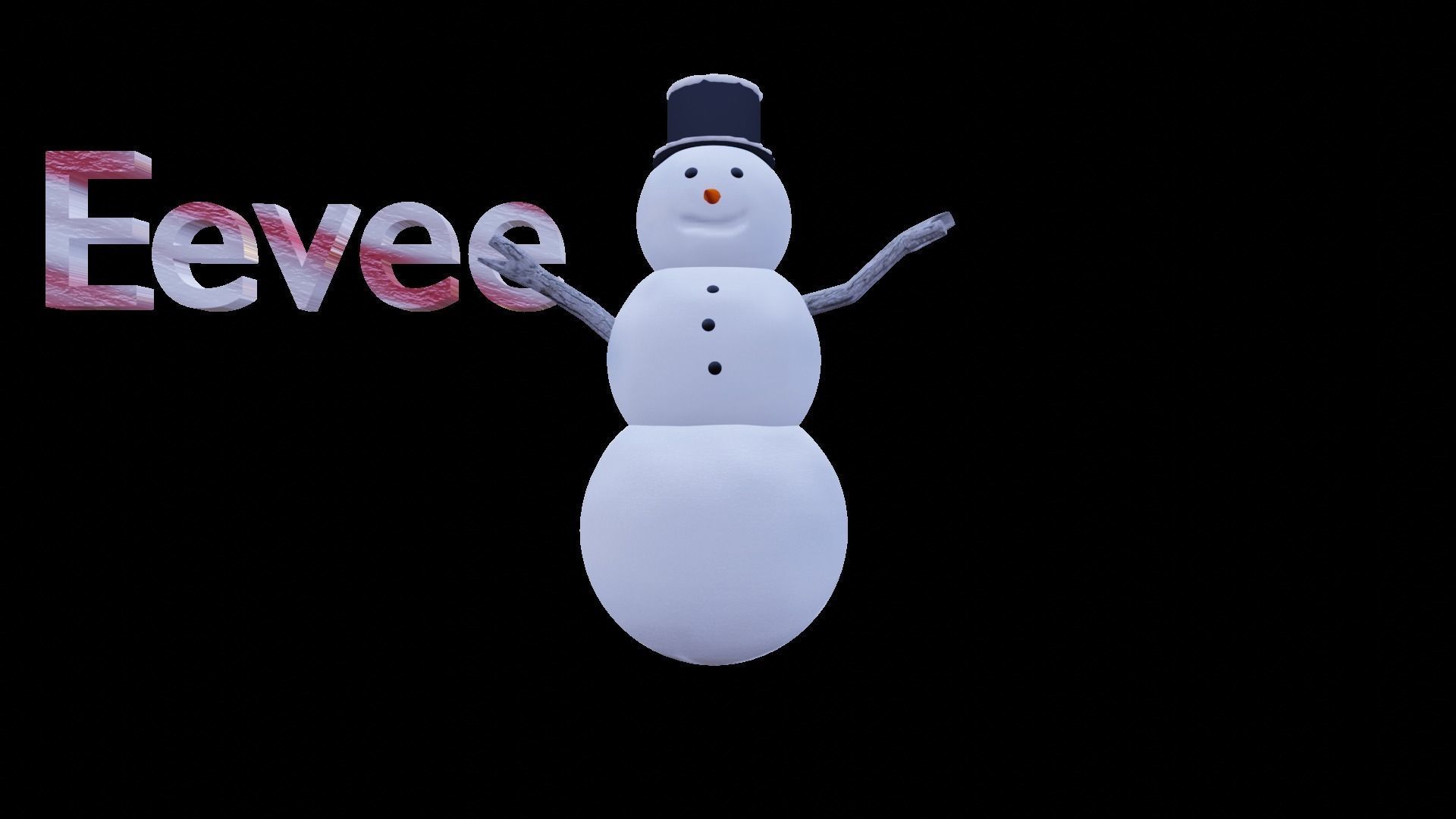 Snowman Low-poly 3D model_7