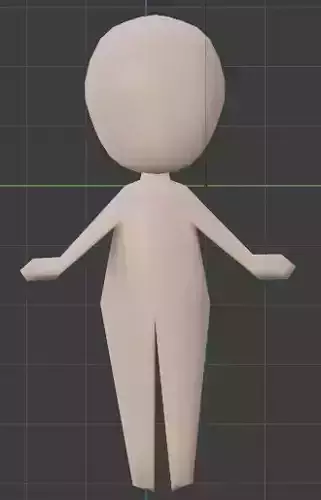 Low-poly chibi base 3D model