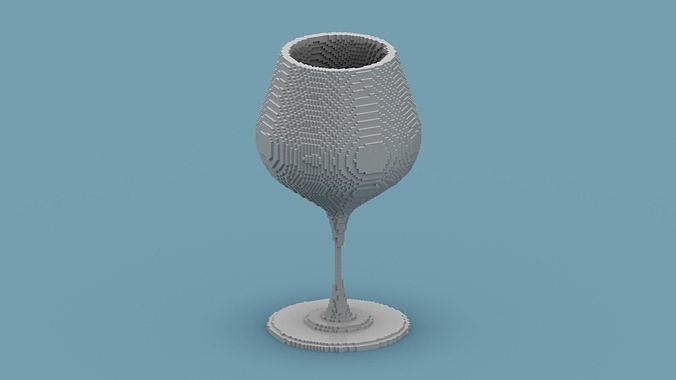 Voxel Glass Low-poly 3D model