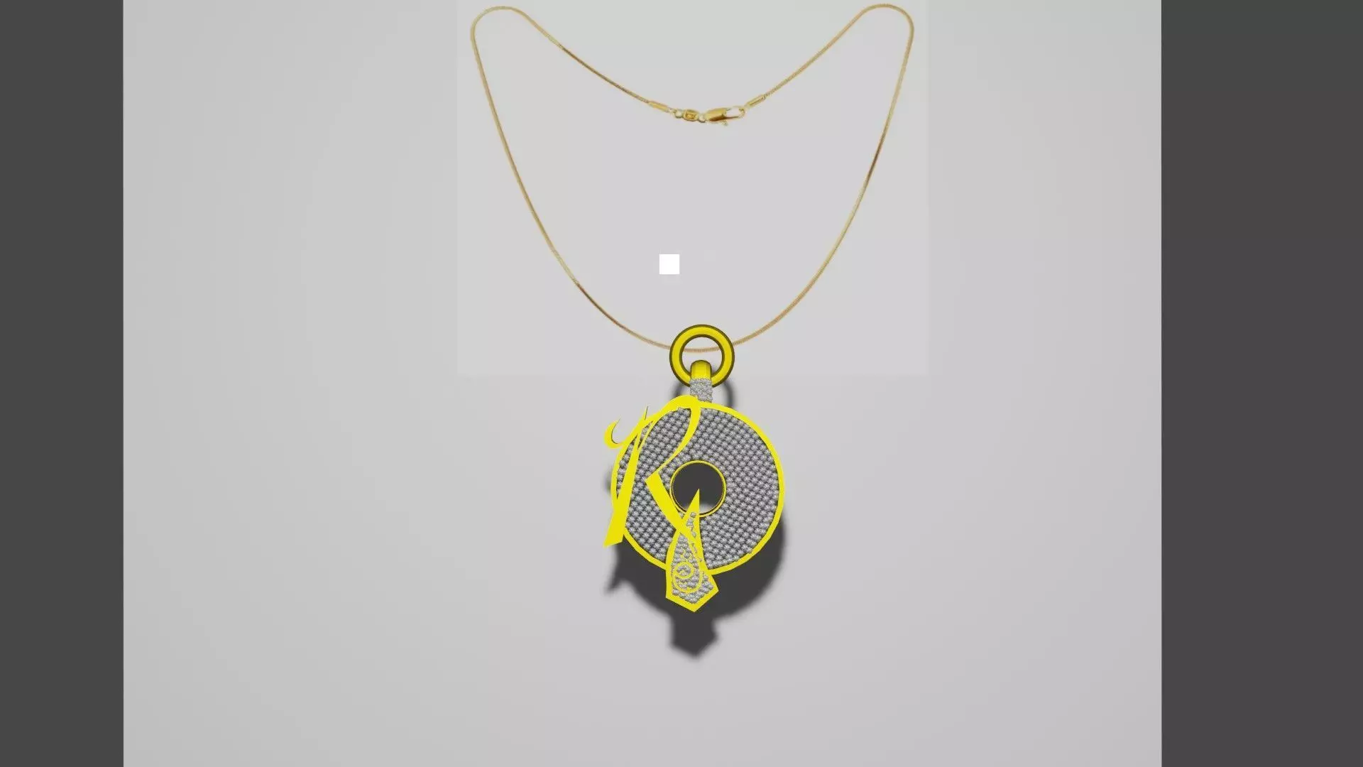 Gold Pendant Low-poly 3D model