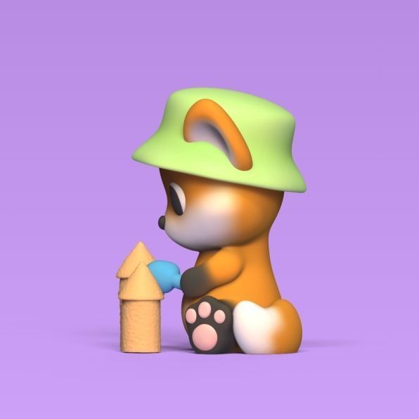 Fox Sand Castle 3D print model_2