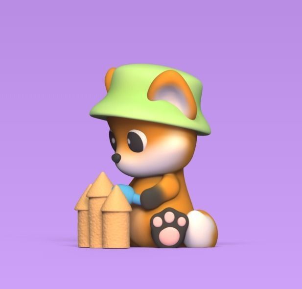 Fox Sand Castle 3D print model_1