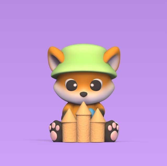 Fox Sand Castle 3D print model_0