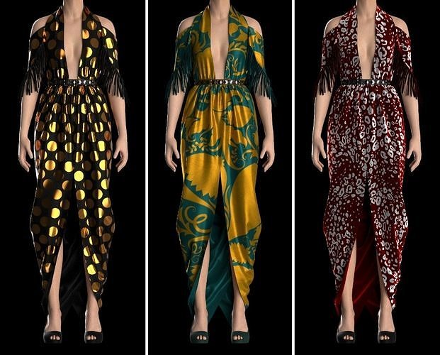 Gown draped 3D model