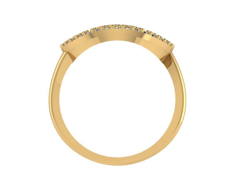 Ring316 gold ring with diamonds in center 3D print model_2