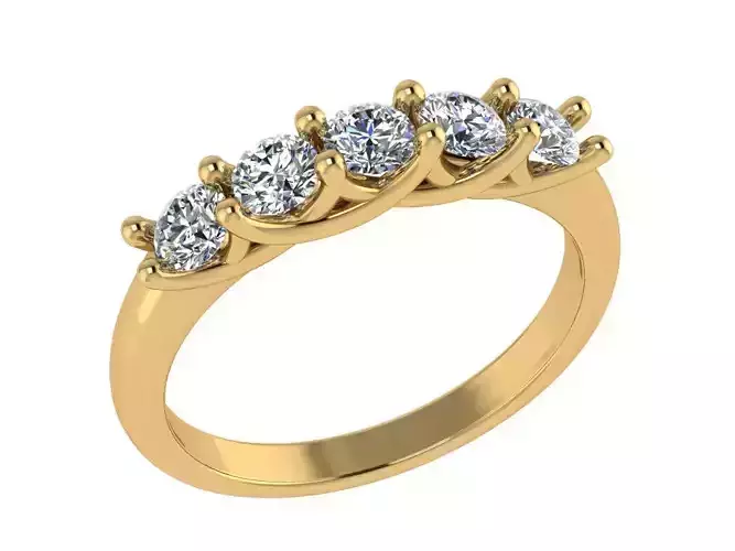 Ring317 five stone diamond ring gold