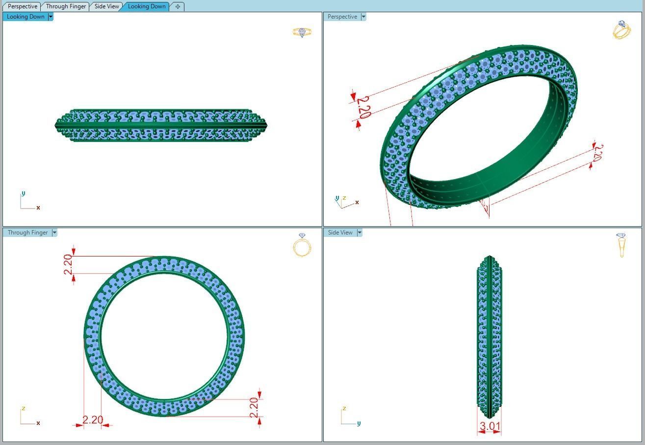 Ring320 gold band with diamonds 3D print model_5