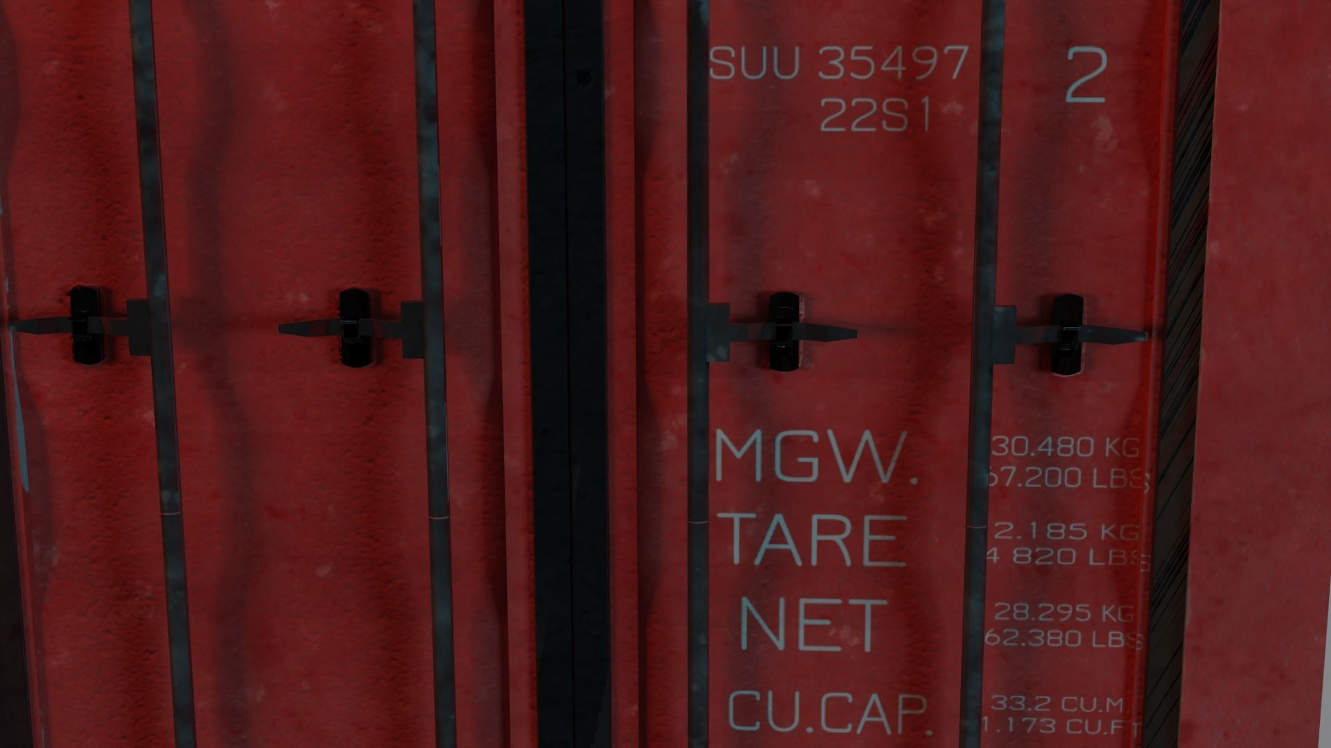 Shipping Container PBR low-poly game ready Low-poly 3D model_4