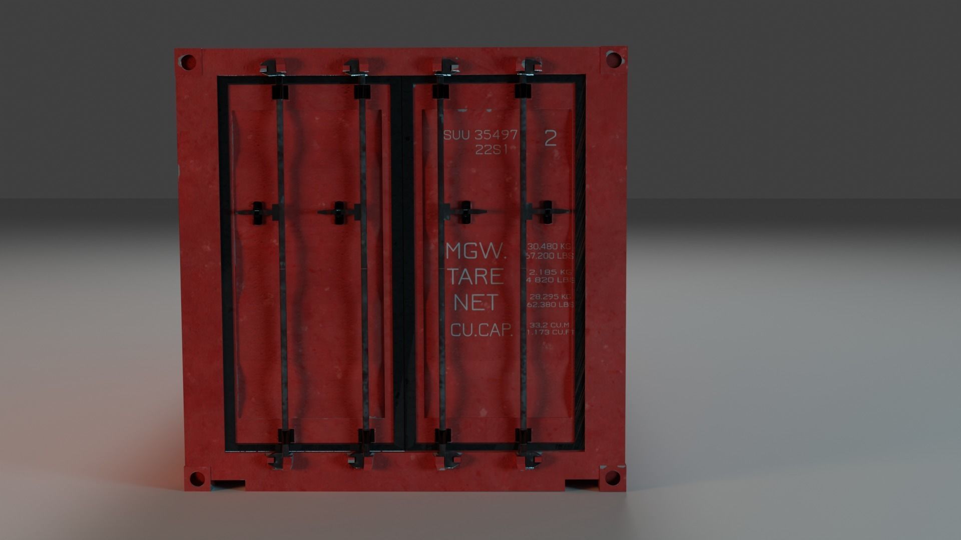 Shipping Container PBR low-poly game ready Low-poly 3D model_1