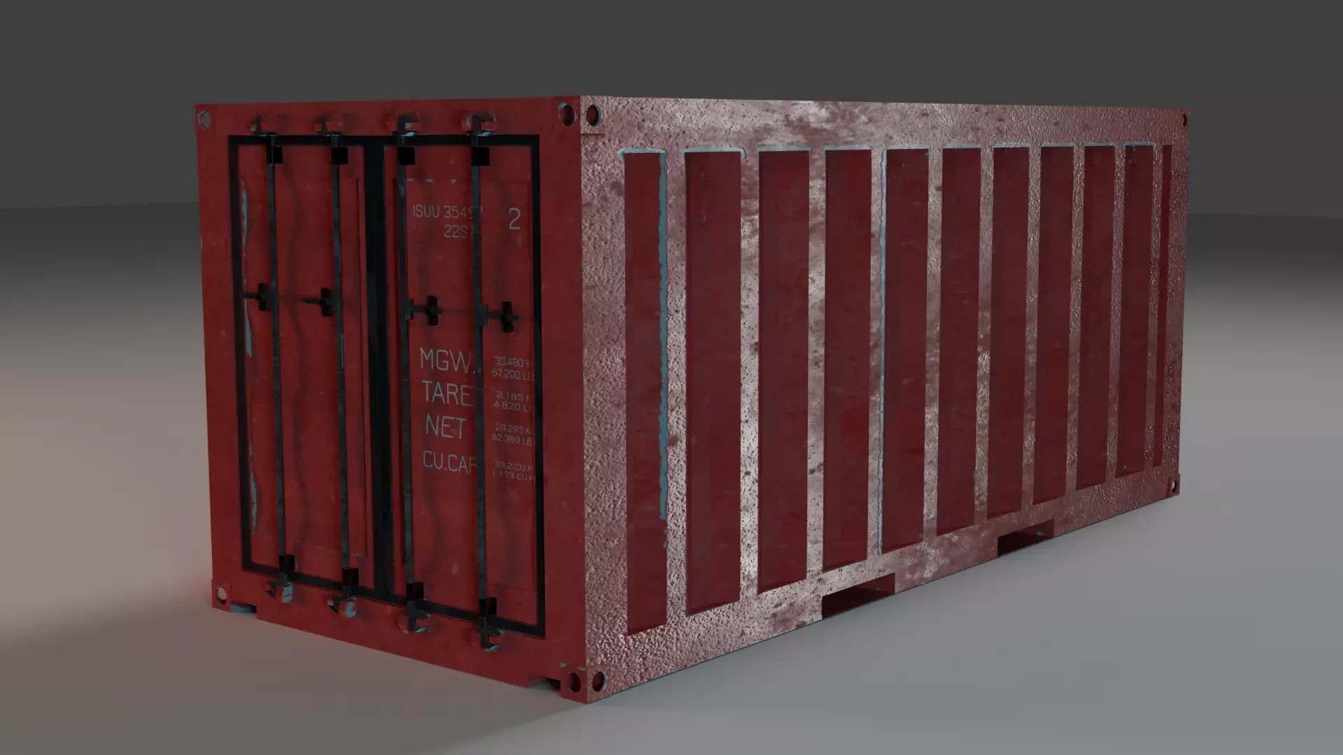 Shipping Container PBR low-poly game ready Low-poly 3D model_0