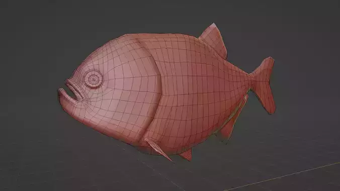 Piranha Low Poly fish 3D model