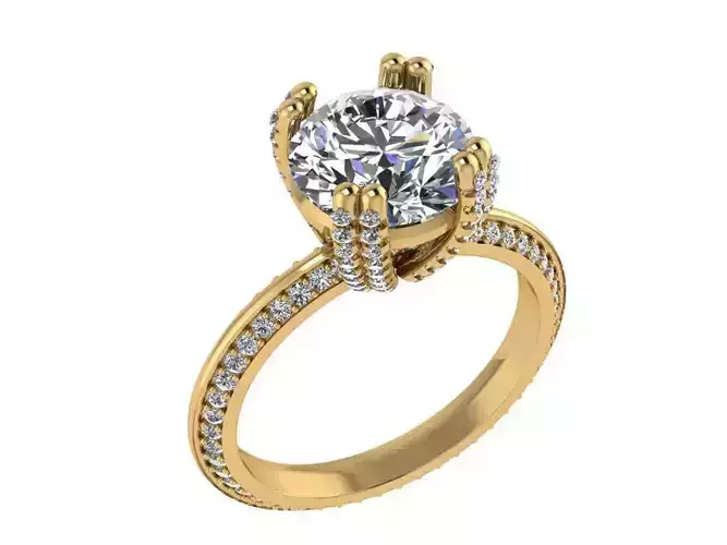 Ring321 gold engagement ring with diamonds