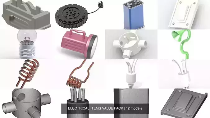 ELECTRICAL ITEMS VALUE PACK 3D Model Collection