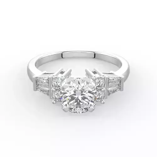 Engagement Ring with baguettes 