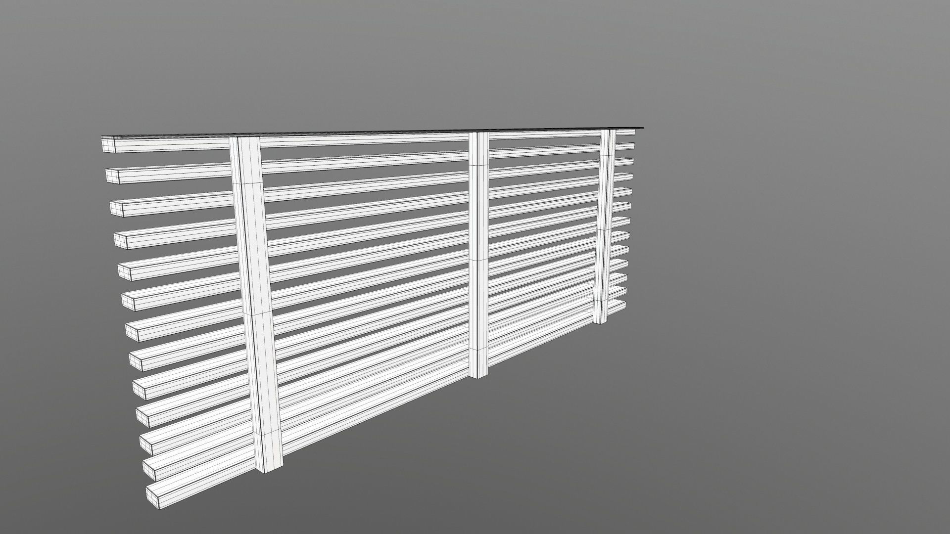Wooden Fence 3D model_14