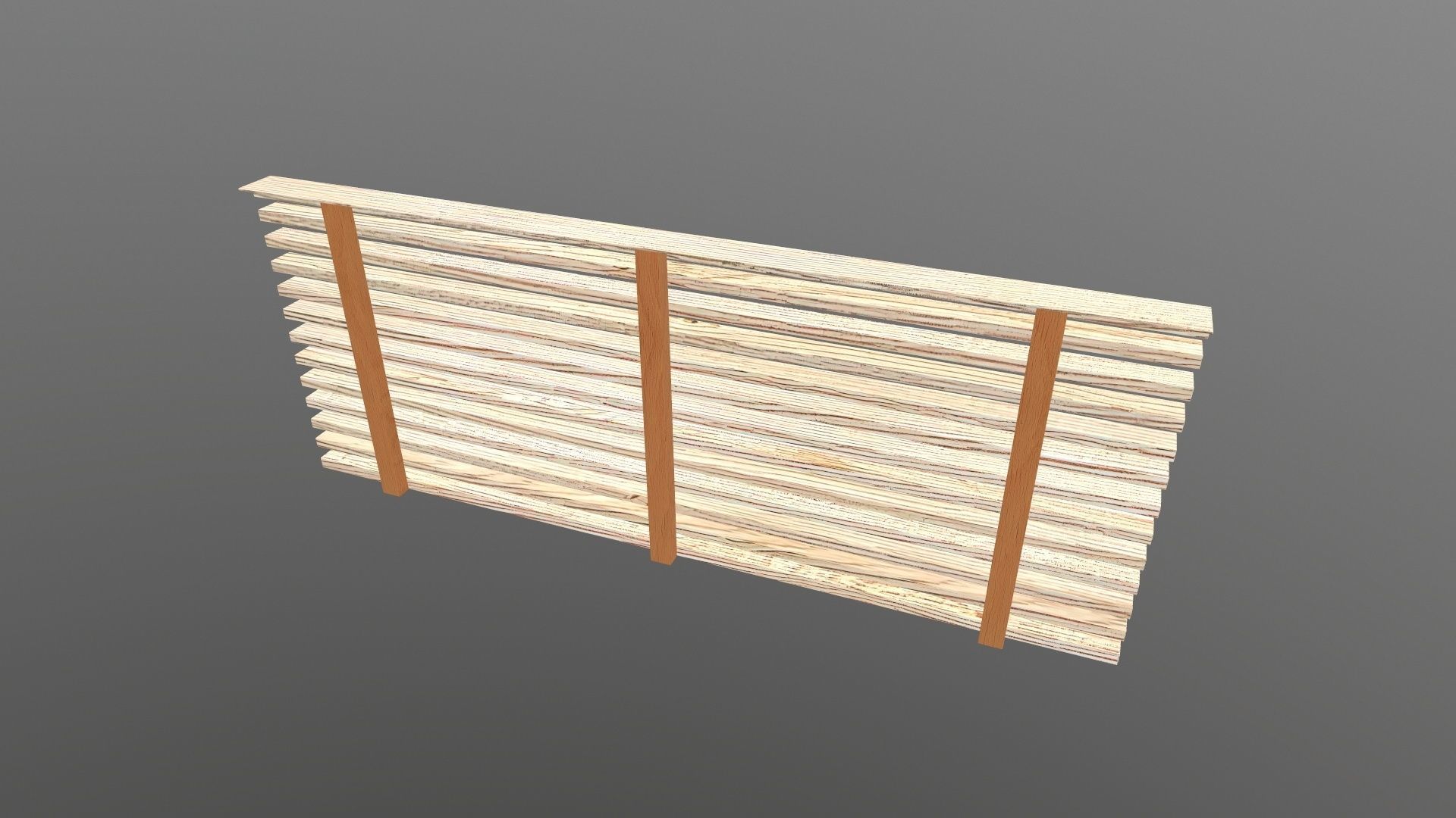 Wooden Fence 3D model_8