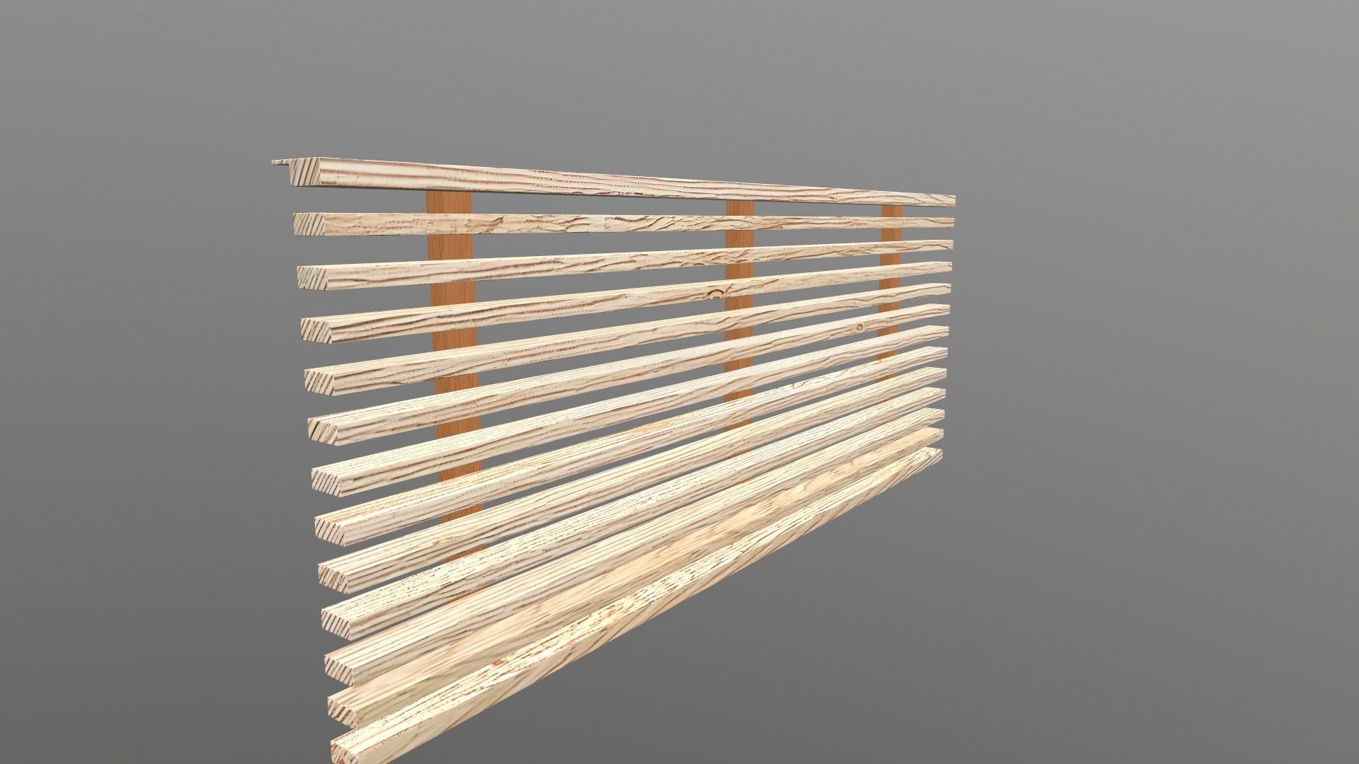 Wooden Fence 3D model_2