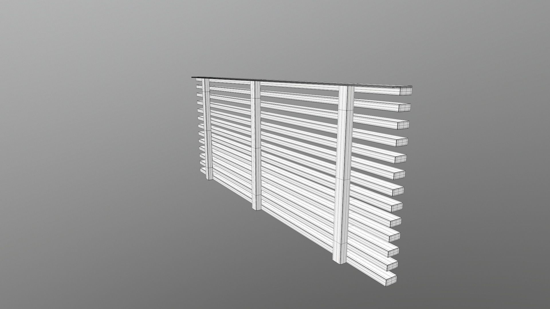 Wooden Fence 3D model_12