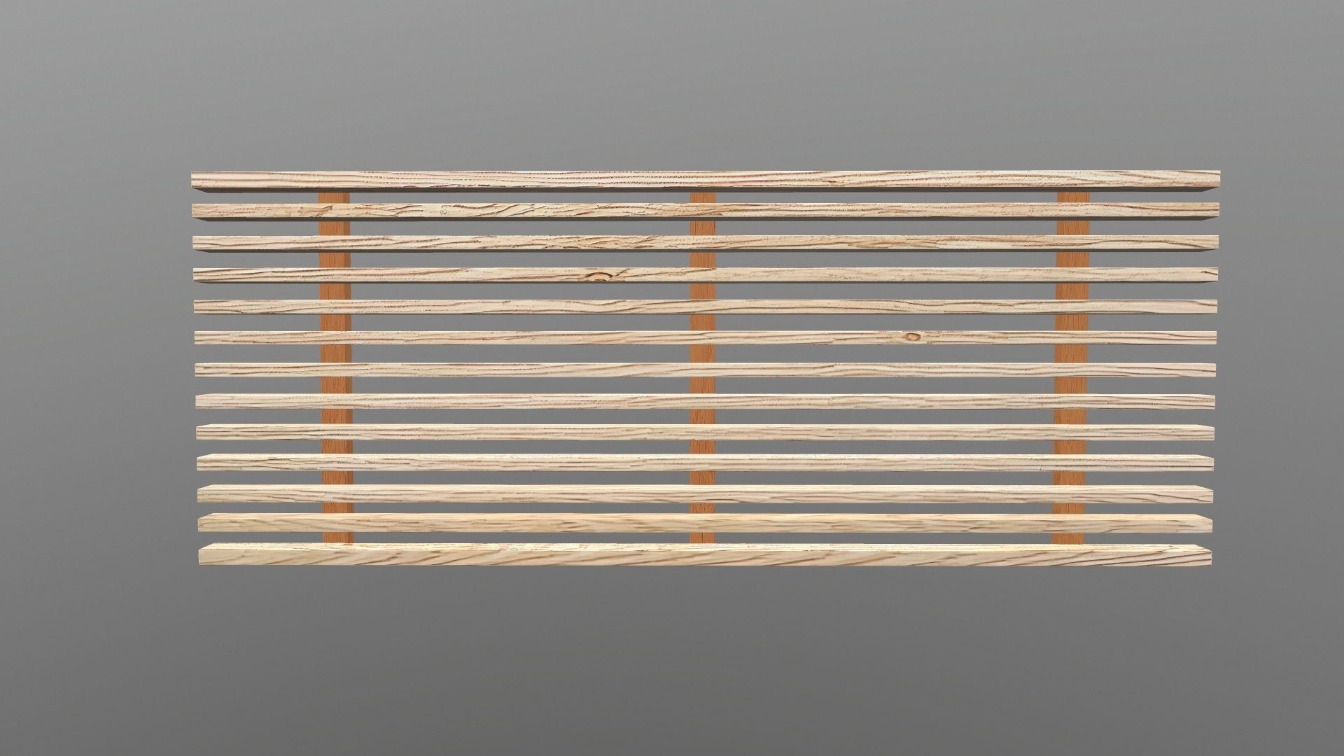 Wooden Fence 3D model_3
