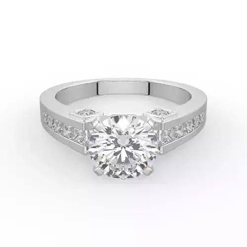 Solitaire Ring With princess on band