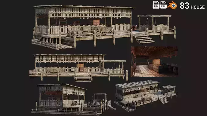 Old Wooden Storage Building 4K Textures GameReady 83