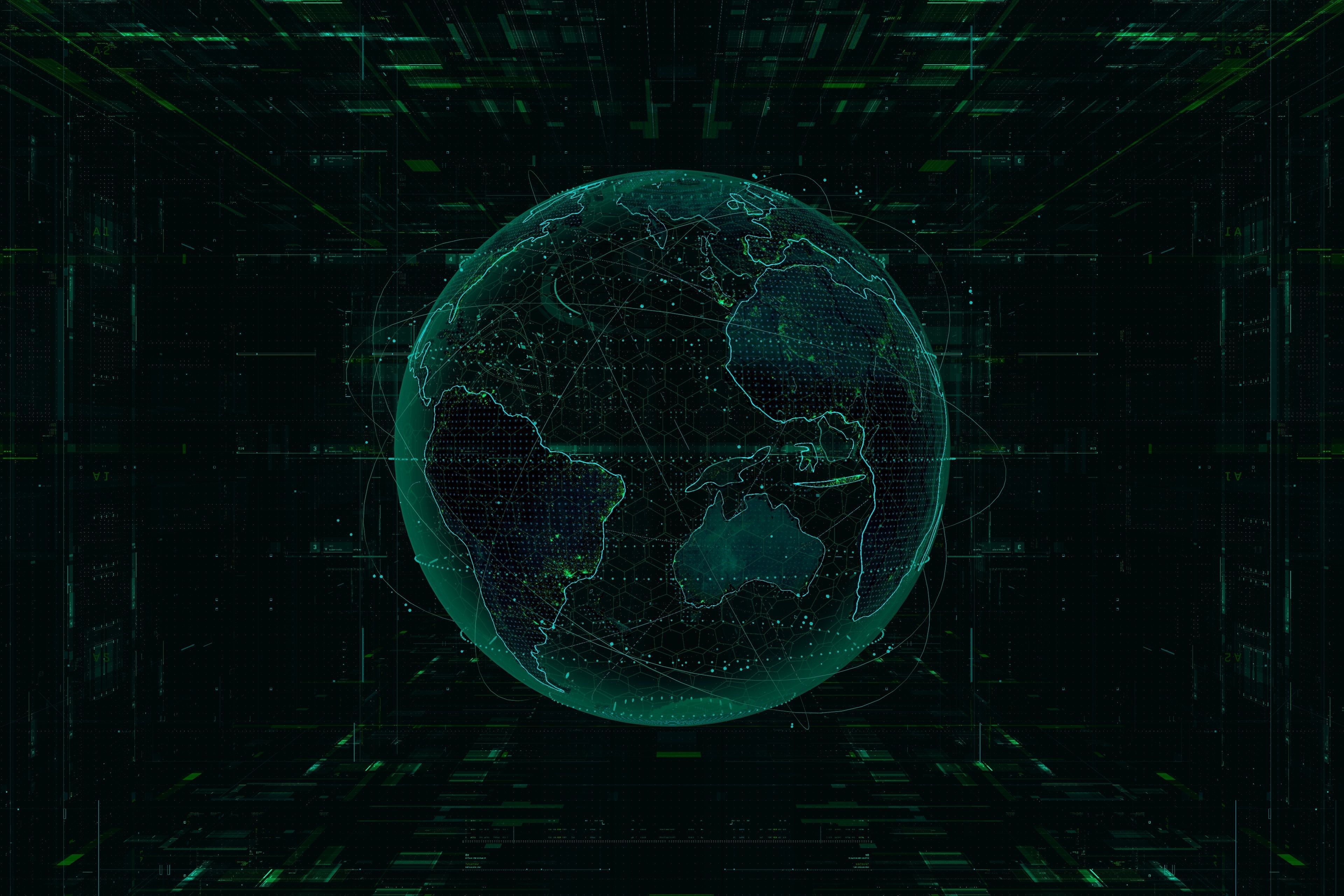 Hologram Planet Earth For Cinema4d 3D model_3