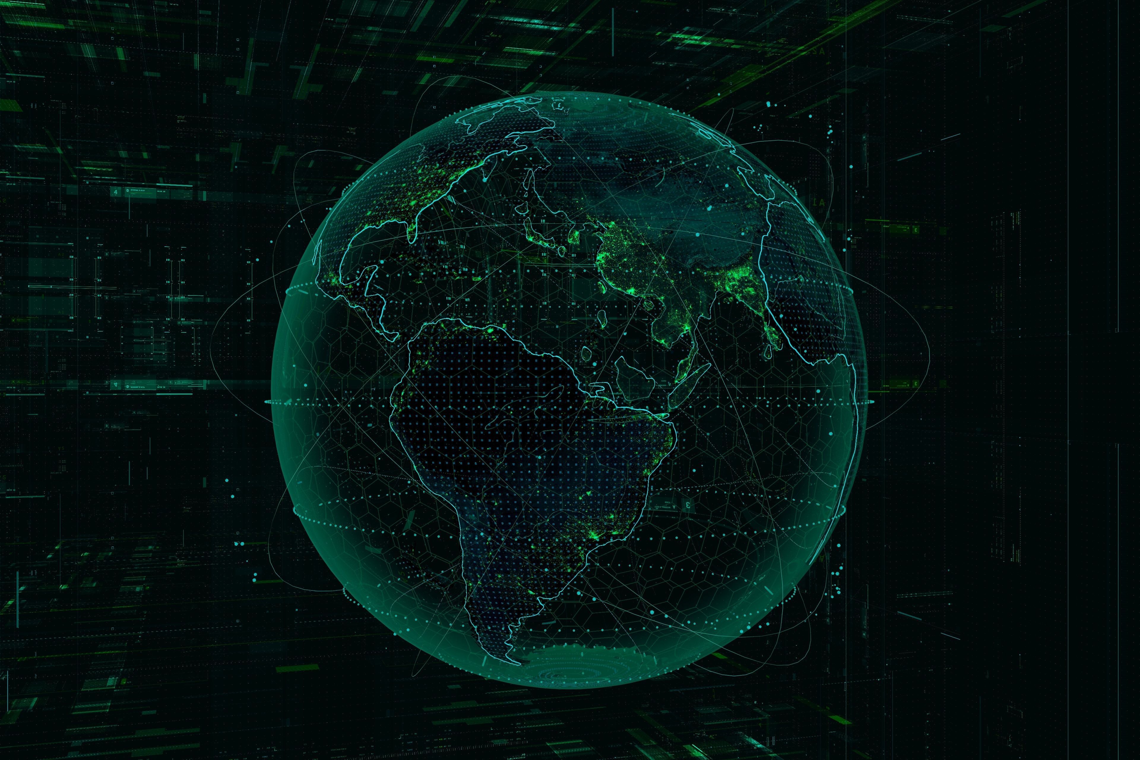 Hologram Planet Earth For Cinema4d 3D model_6