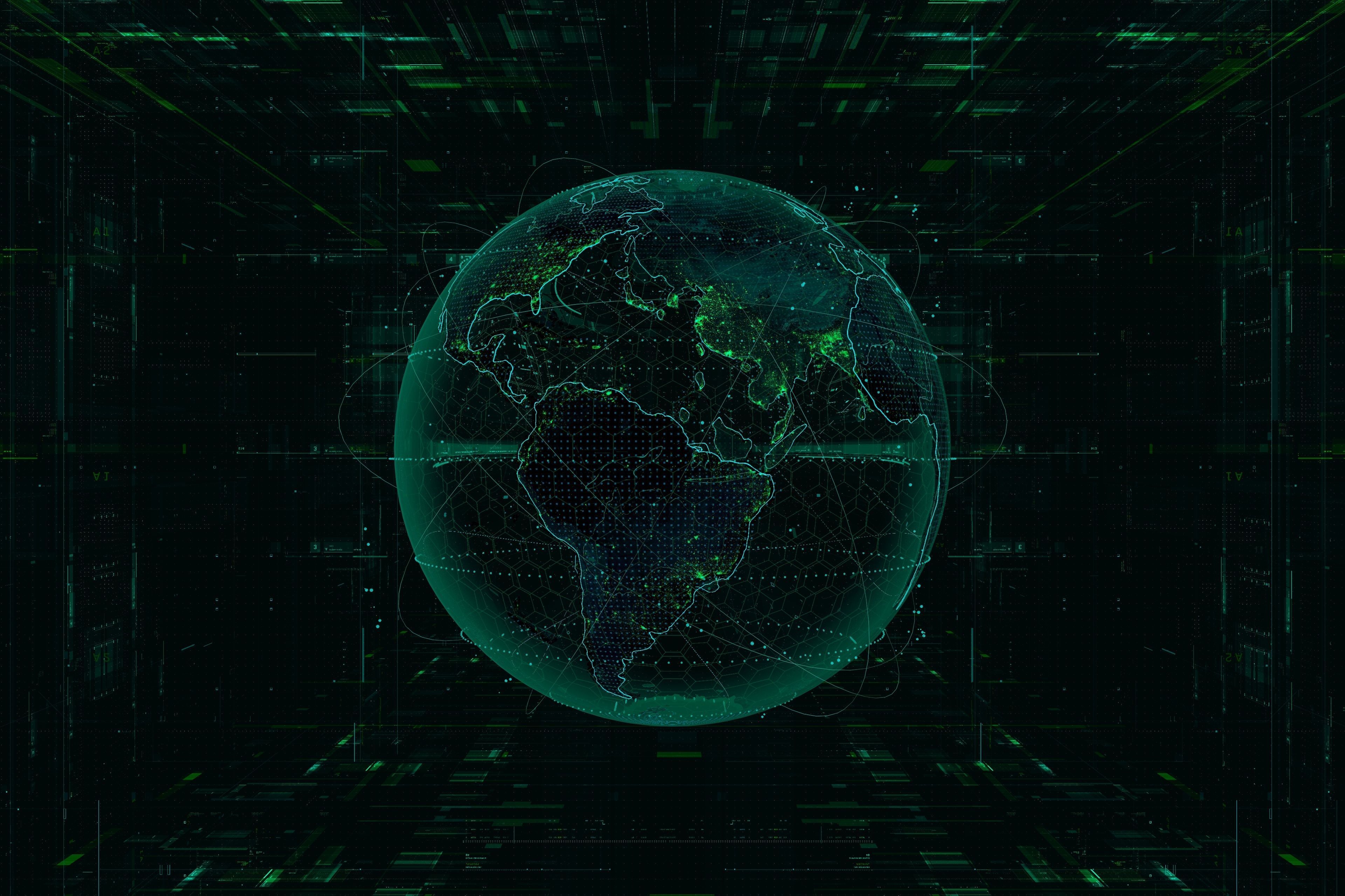 Hologram Planet Earth For Cinema4d 3D model_1