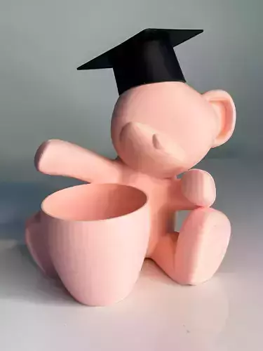TEDDY BEAR VASE GRADUATION GIFT