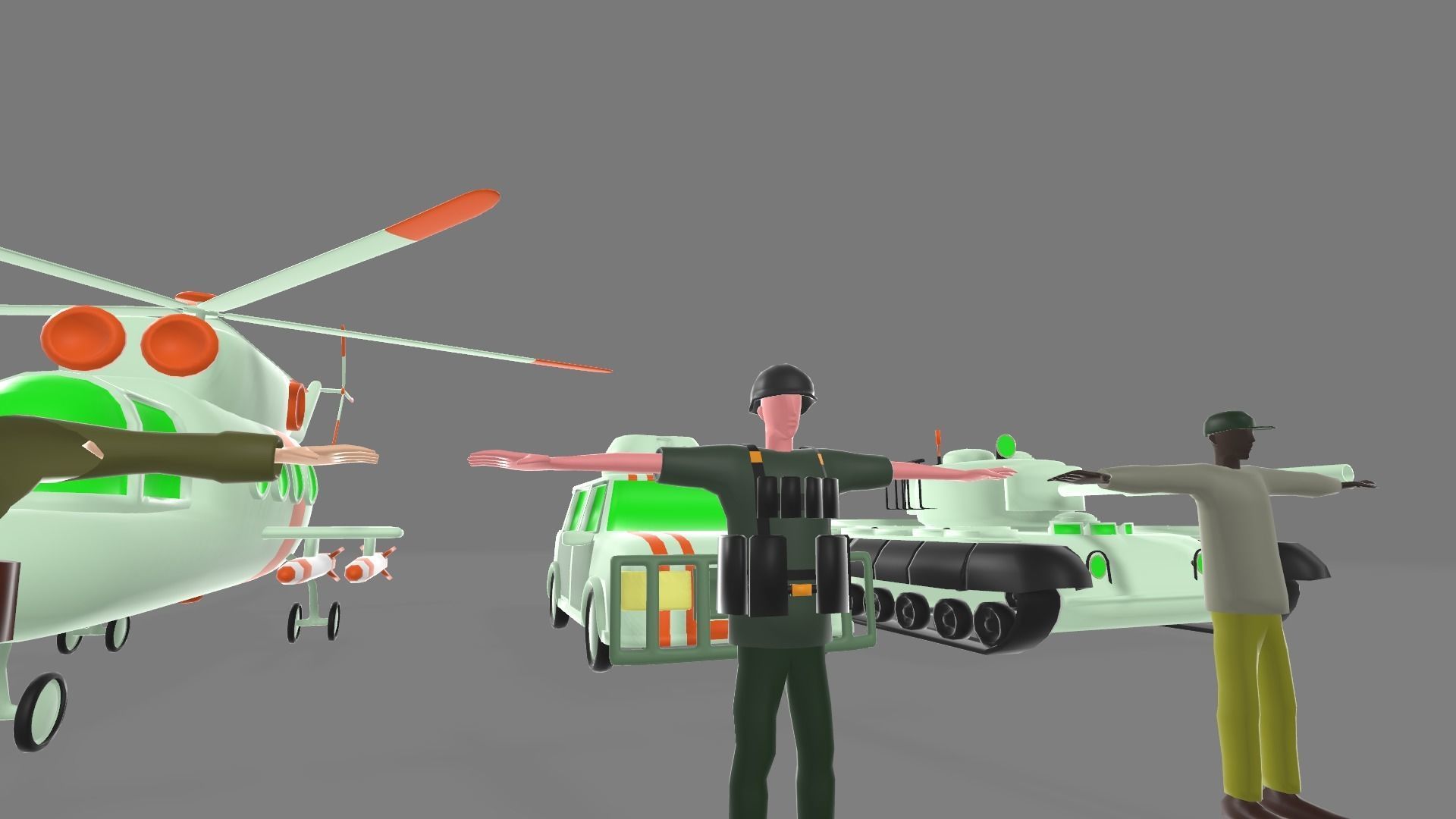 army pack 3D model_6