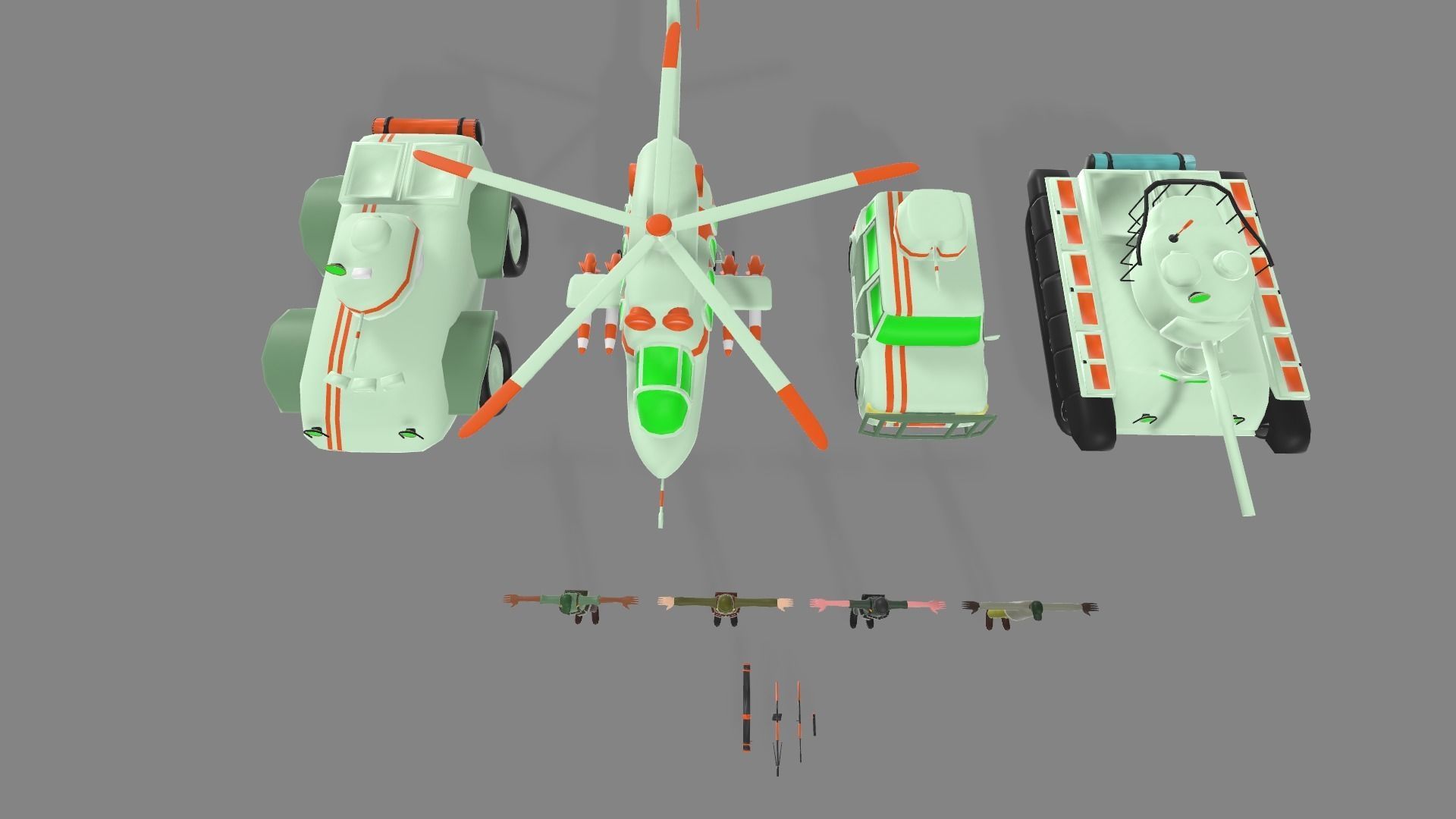 army pack 3D model_9