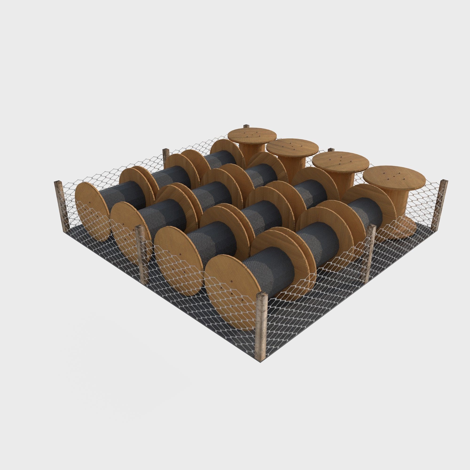 coil warehouse Low-poly 3D model_6