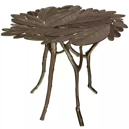 Plumeria Leaf Side Table - Mantra Gold Coatings